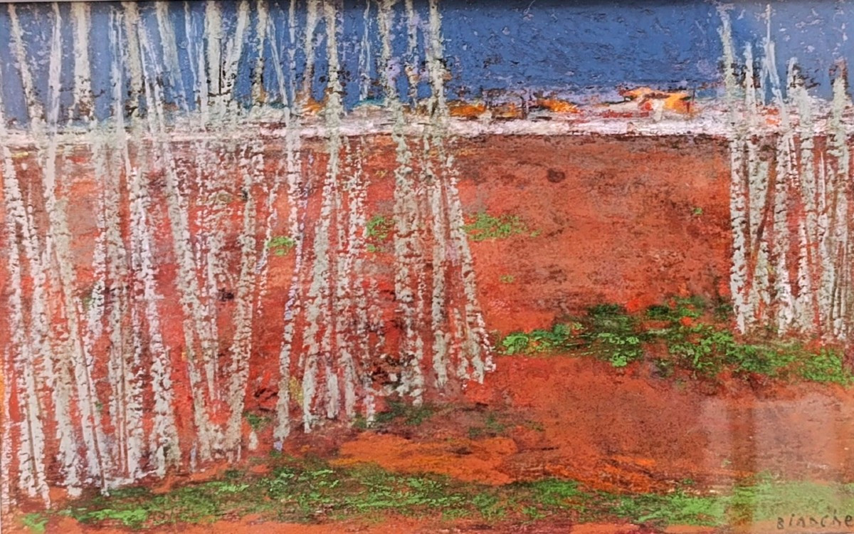 Jean-Pierre BLANCHE (1927-), Les grandes herbes, pastel sur papier, signée à droite, encadré