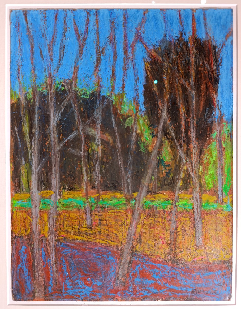 Jean-Pierre BLANCHE (1927-), Le jardin de l'atelier de Cézanne, pastel signé, encadré