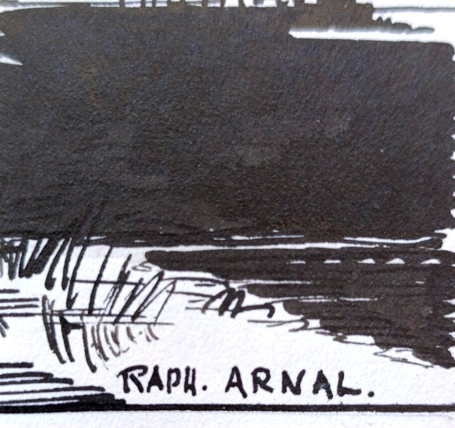 Raphael Arnal (1906-1963), Le vieux murier, Encre Sur Papier, Signée, Encadrée, 1932-photo-4