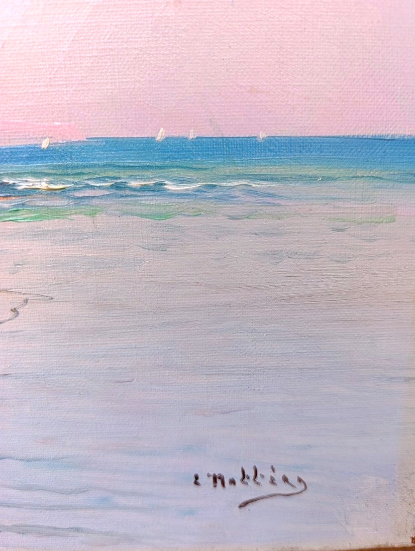 Louis Nattero (1870-1915) , Bord De Côte Aux Martigues, Oil On Canvas Signed, Framed-photo-3
