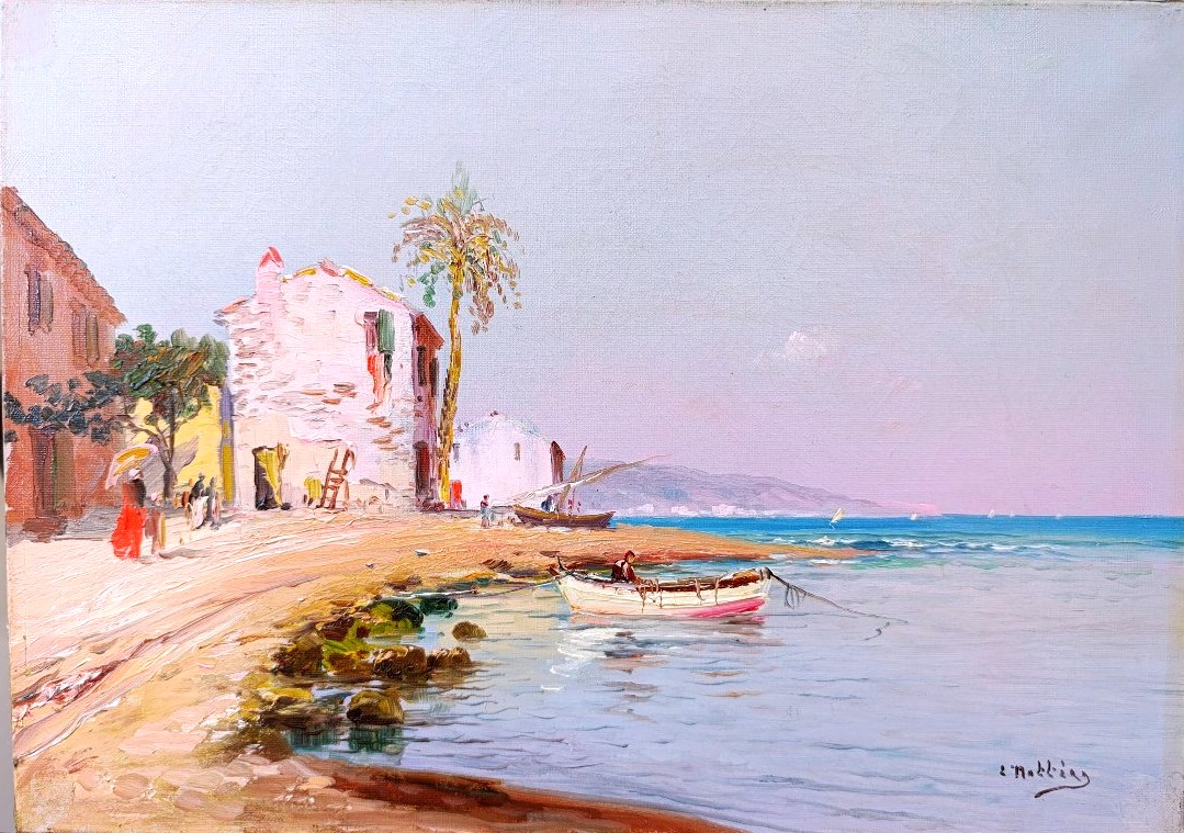 Louis Nattero (1870-1915) , Bord De Côte Aux Martigues, Oil On Canvas Signed, Framed