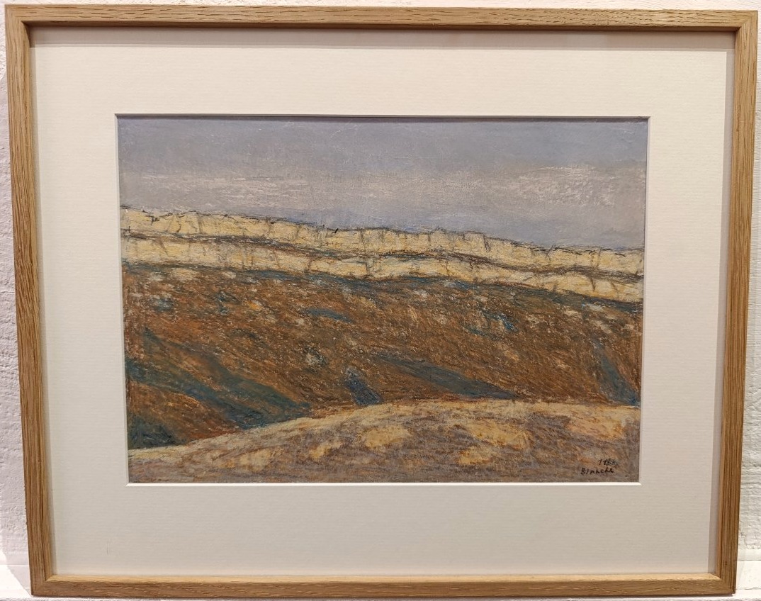 Jean-Pierre BLANCHE (1927-), Le plateau du Cengle, Pastel sur papier, signée à droite-photo-2