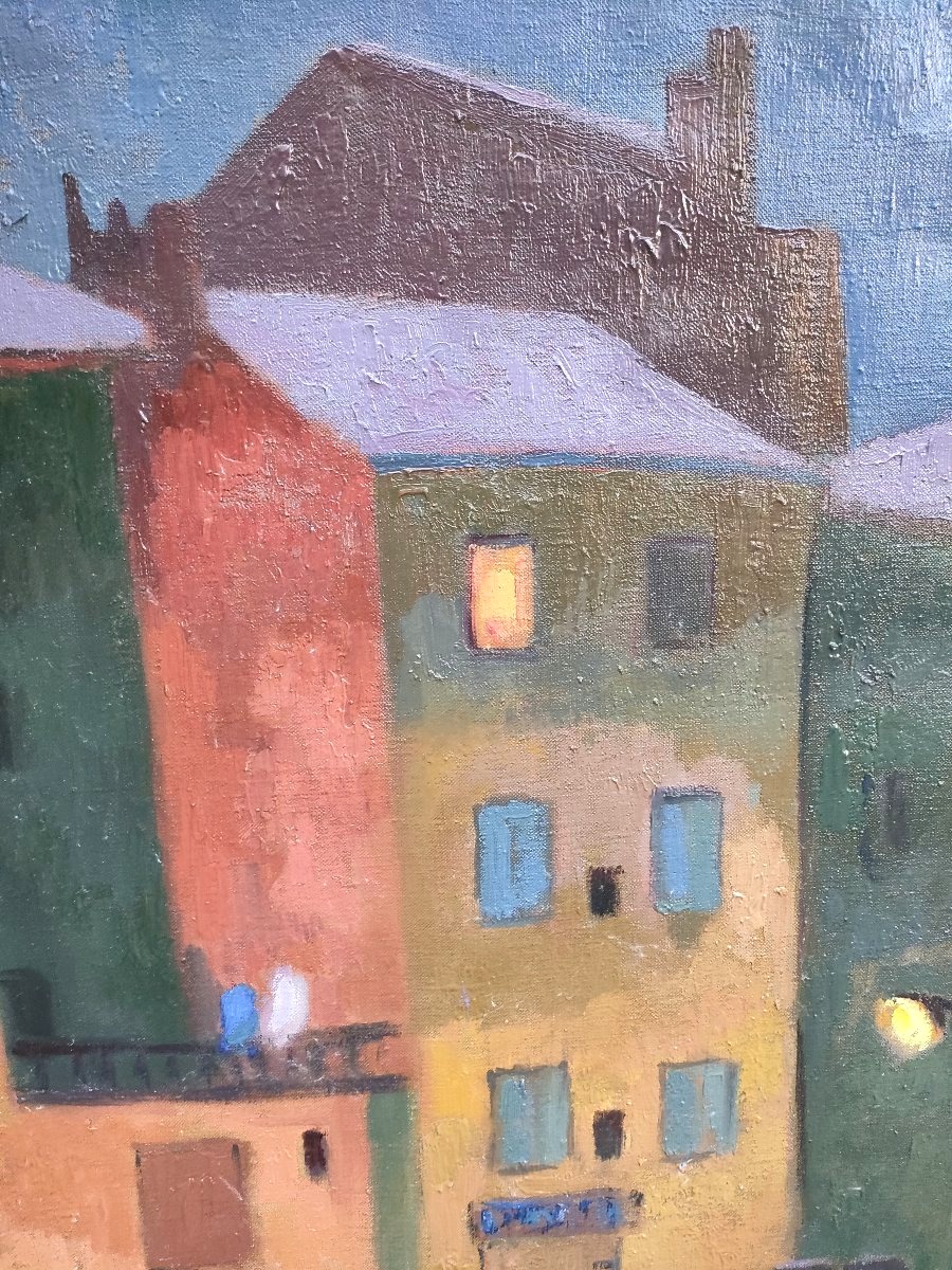 Albert Coste (1895-1985), Vue d'Aix-en-Provence, huile sur toile, 1945, signée-photo-3
