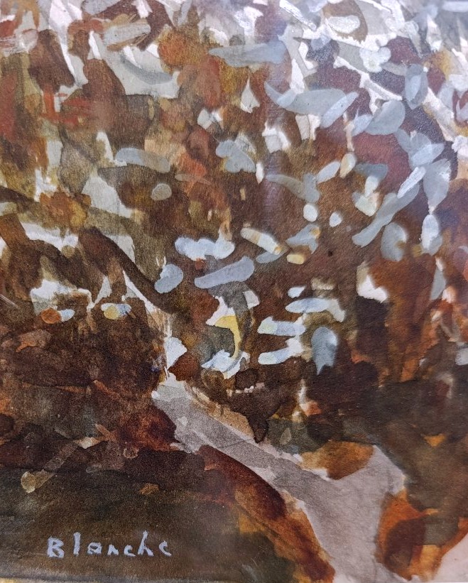 Jean-pierre Blanche (1927–2022), *the Olive Tree*, Watercolor On Paper, Signed On The Right, Framed-photo-1