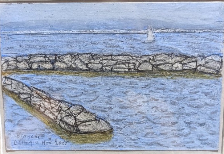 Jean-Pierre BLANCHE (1927-), L'Estaque, Pastel et fusain sur papier, signé et daté