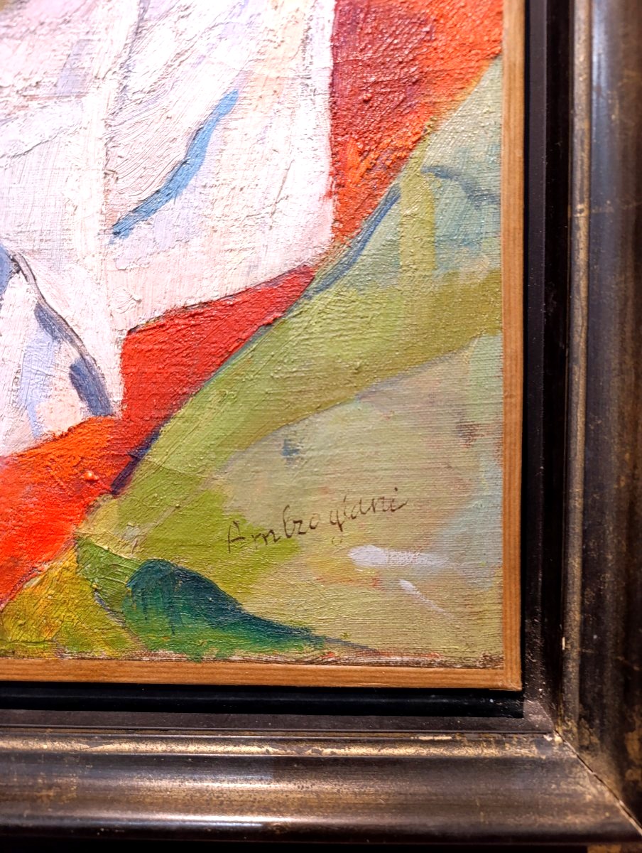 Pierre Ambrogiani (1907-1985), Les pichets sur la table, Huile Sur Toile Signée, encadré-photo-4