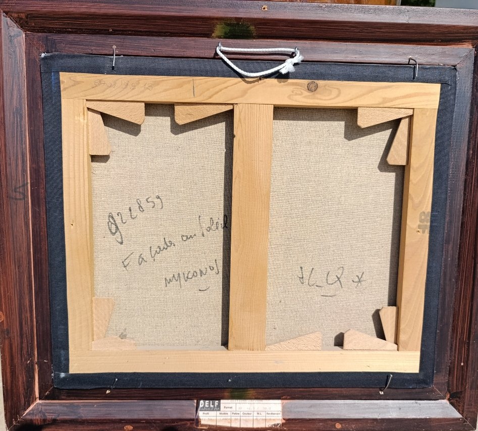 Jean-Claude Quilici (1941_), Mykonos, Façades au soleil, Huile sur toile signée, encadrée-photo-3