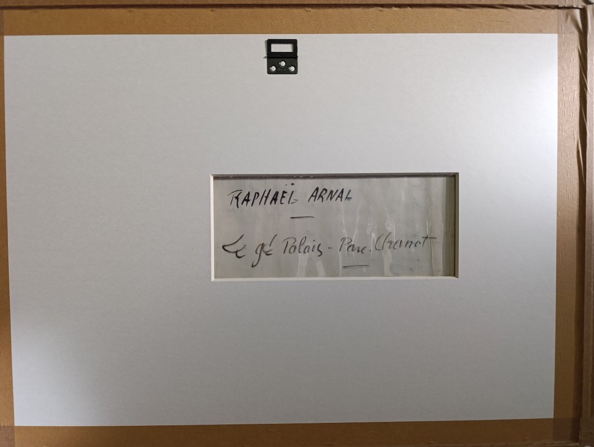 Raphael Arnal (1906–1963), The Grand Palais, Marseille Parc Chanot; Signed Gouache, Framed, -photo-3