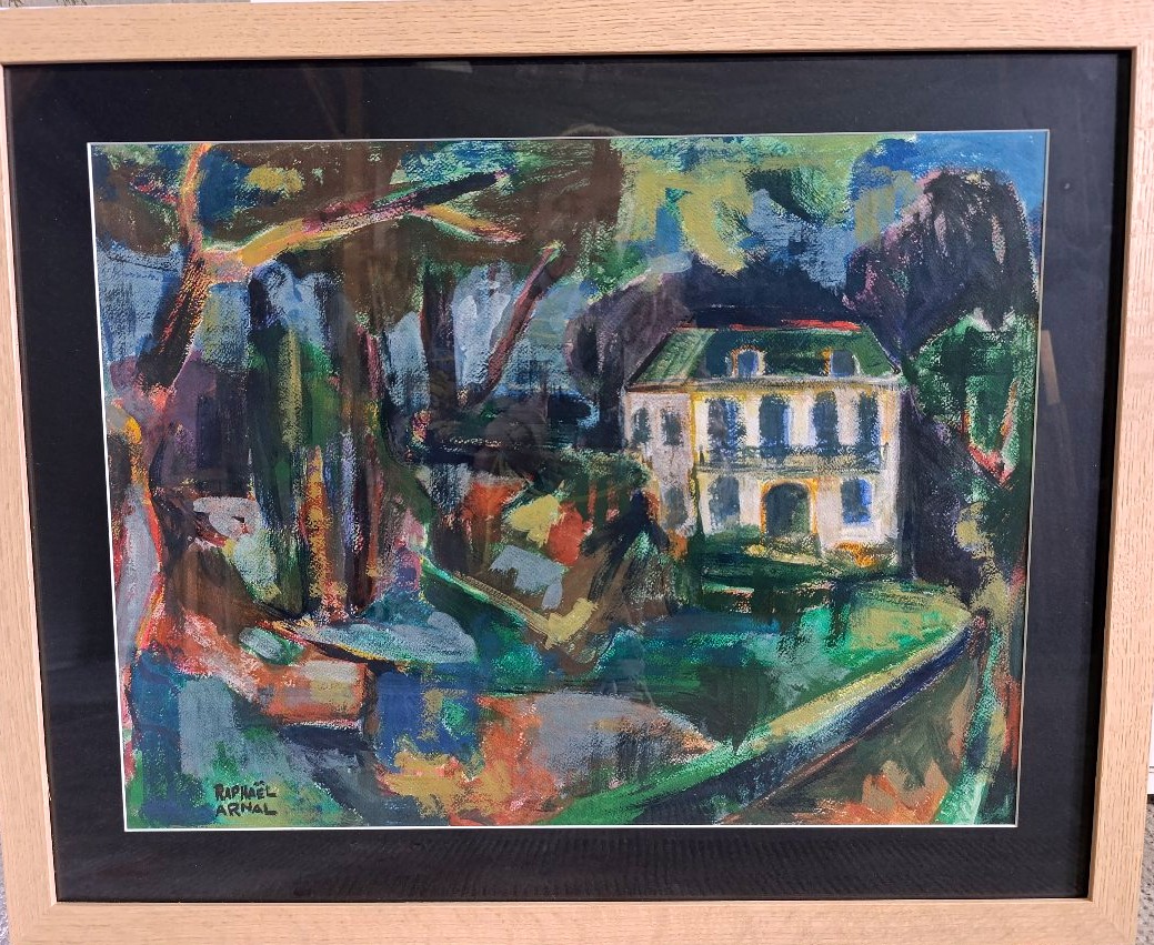 Raphael Arnal (1906–1963), The Grand Palais, Marseille Parc Chanot; Signed Gouache, Framed, -photo-2