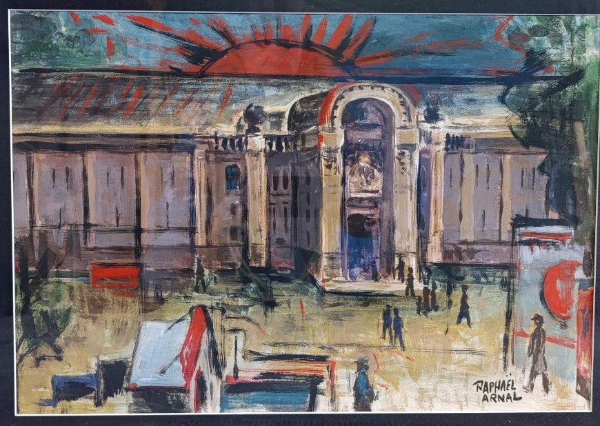 Raphael Arnal (1906–1963), The Grand Palais, Marseille Parc Chanot; Signed Gouache, Framed, 