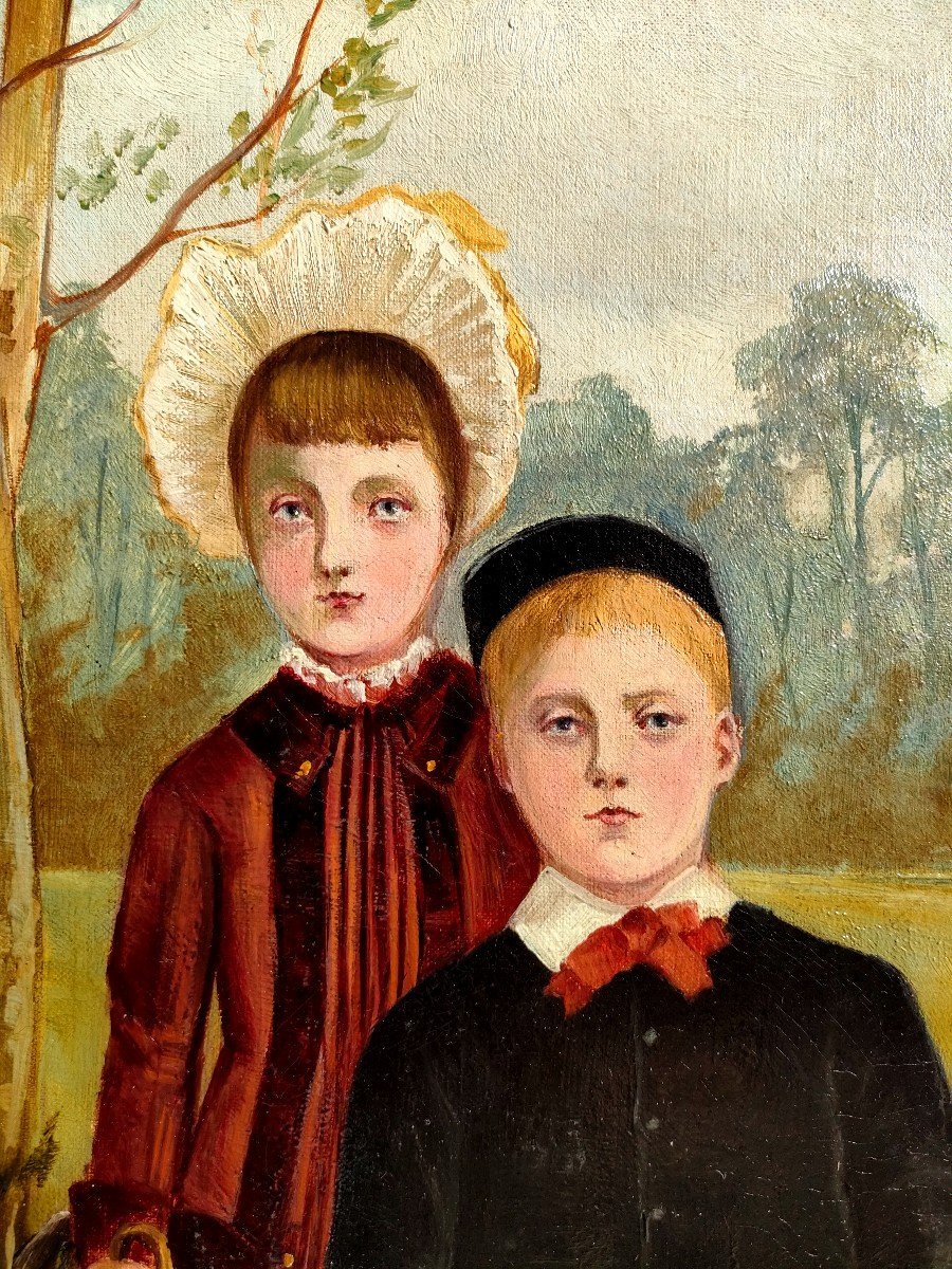 Northern School, Children, Oil On Canvas, Signed "repath," Dated 1926, Framed-photo-2