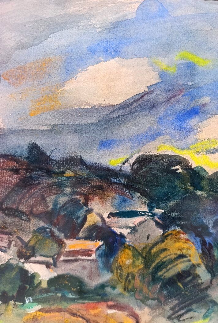 Marcel Arnaud (1877–1956), *in Provence* Luynes,  Watercolor On Paper, Framed-photo-2