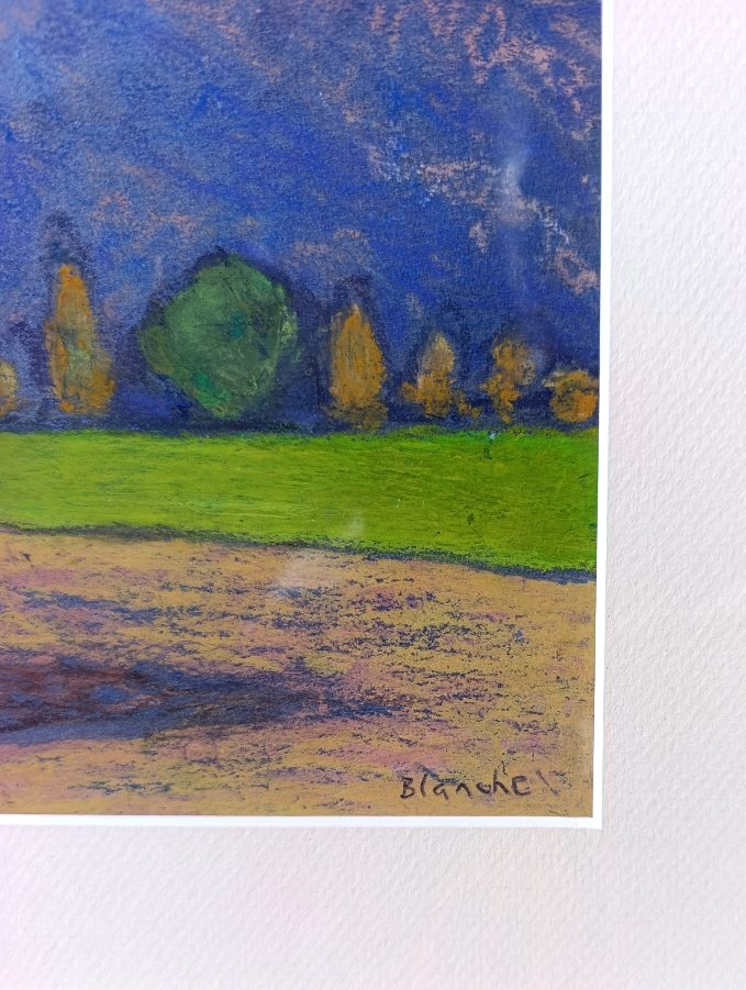 Jean-pierre Blanche (1927-), Sainte Victoire ,pastel On Paper, Signed, Framed-photo-2