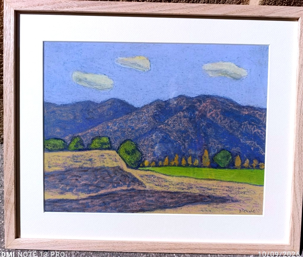 Jean-pierre Blanche (1927-), Sainte Victoire ,pastel On Paper, Signed, Framed-photo-3