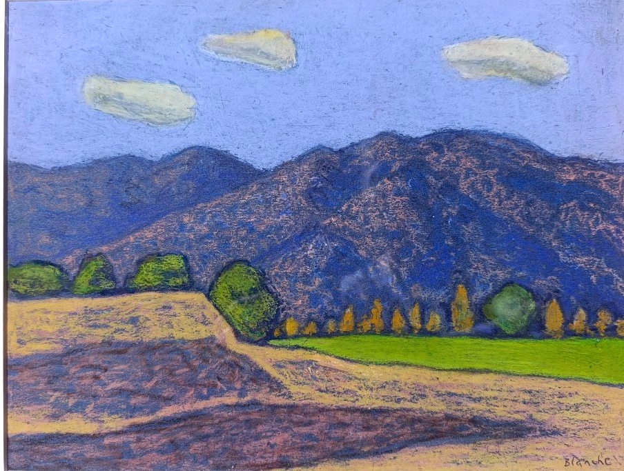 Jean-pierre Blanche (1927-), Sainte Victoire ,pastel On Paper, Signed, Framed