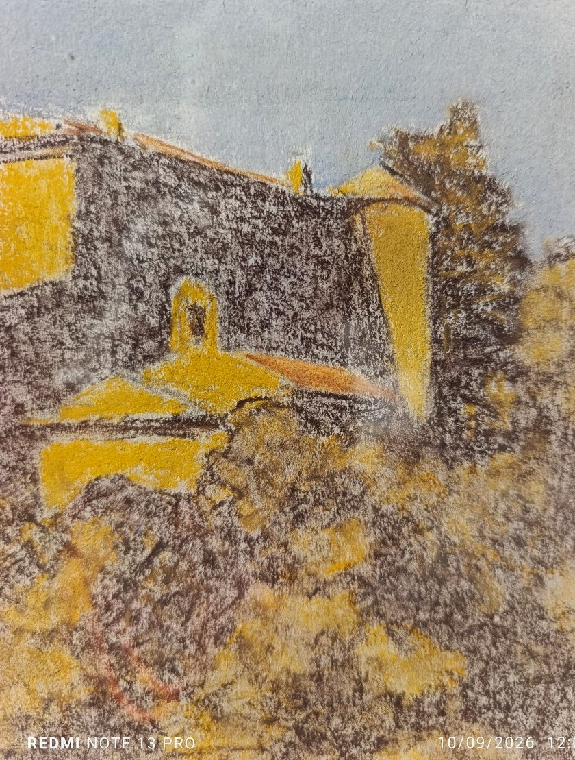 Jean-Pierre BLANCHE (XXème), Vauvenargues le soir, Pastel sur papier signé, encadré-photo-3