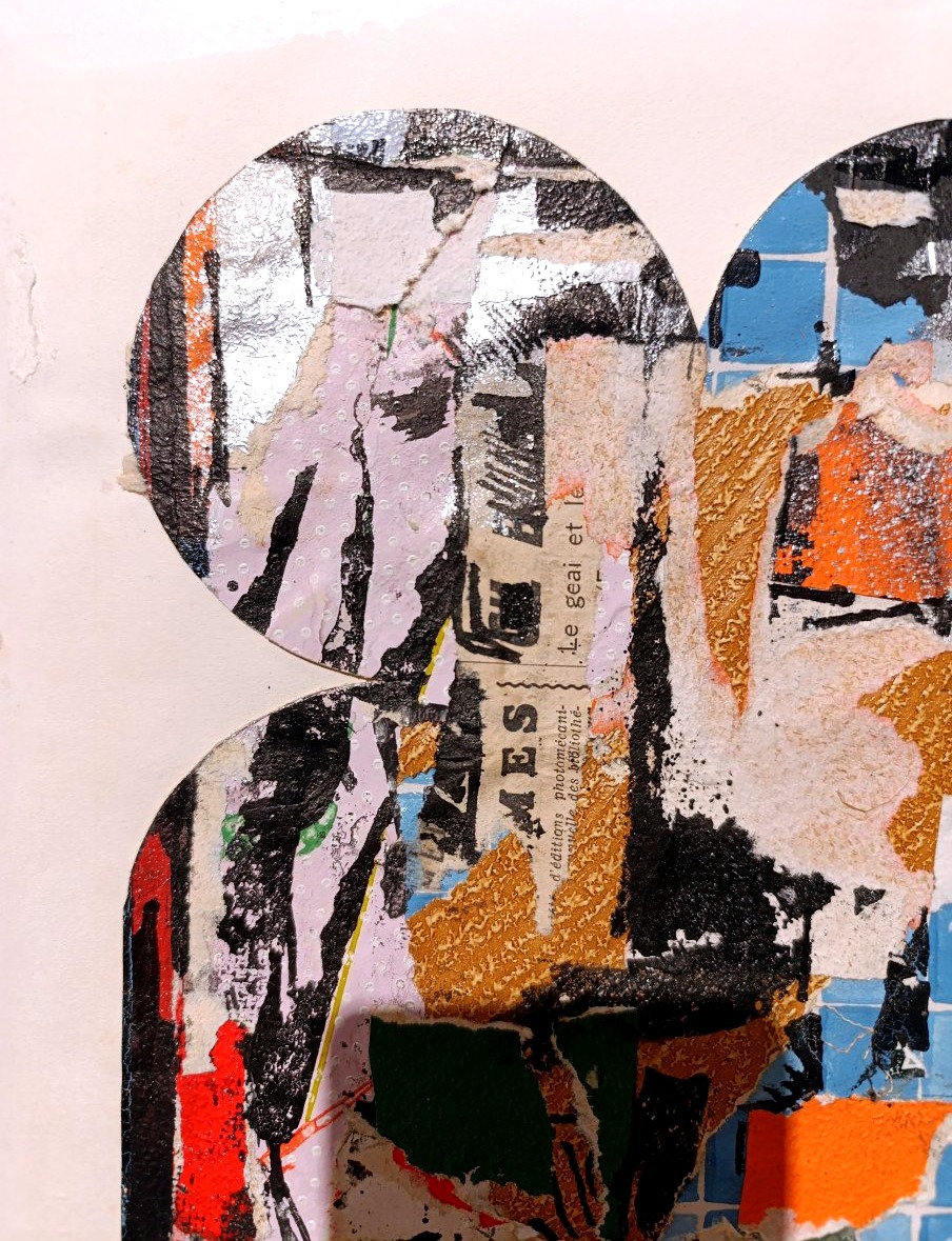Michel Bepoix (1937–), Abstract Composition, Collage And Ink On Paper, Signed, Dated 66-photo-3