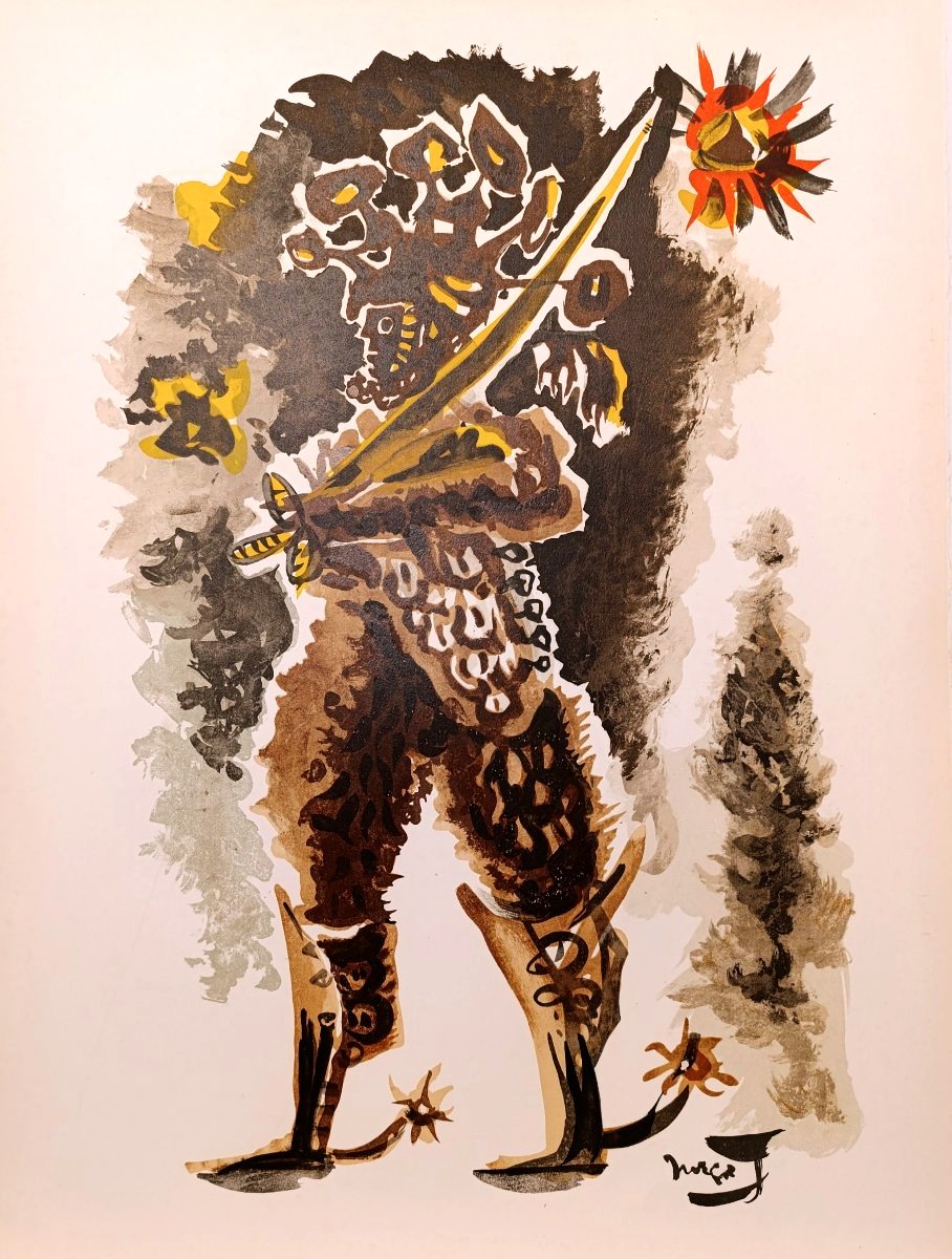 Jean Lurçat (1888–1966), *the Knight*, Stencil With Gouache On Paper, Framed