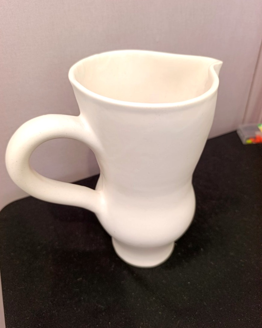 Roger Capron (1922–2006), White Ceramic Pitcher Decorated With A Figure, Signed "capron" -photo-1