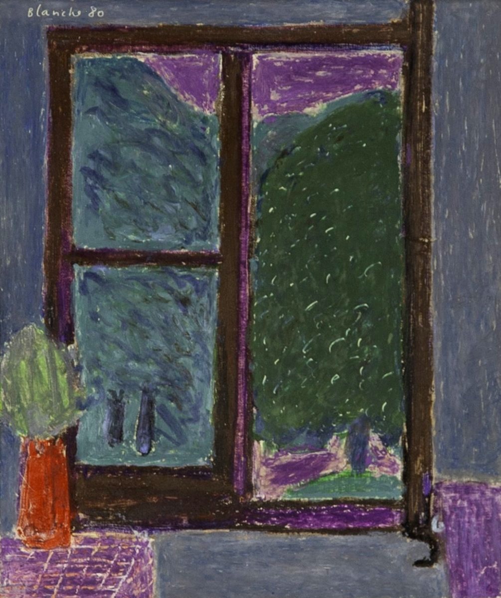 Jean-pierre Blanche (1927–), *window And Red Pot*, Pastel On Paper, Signed, Framed