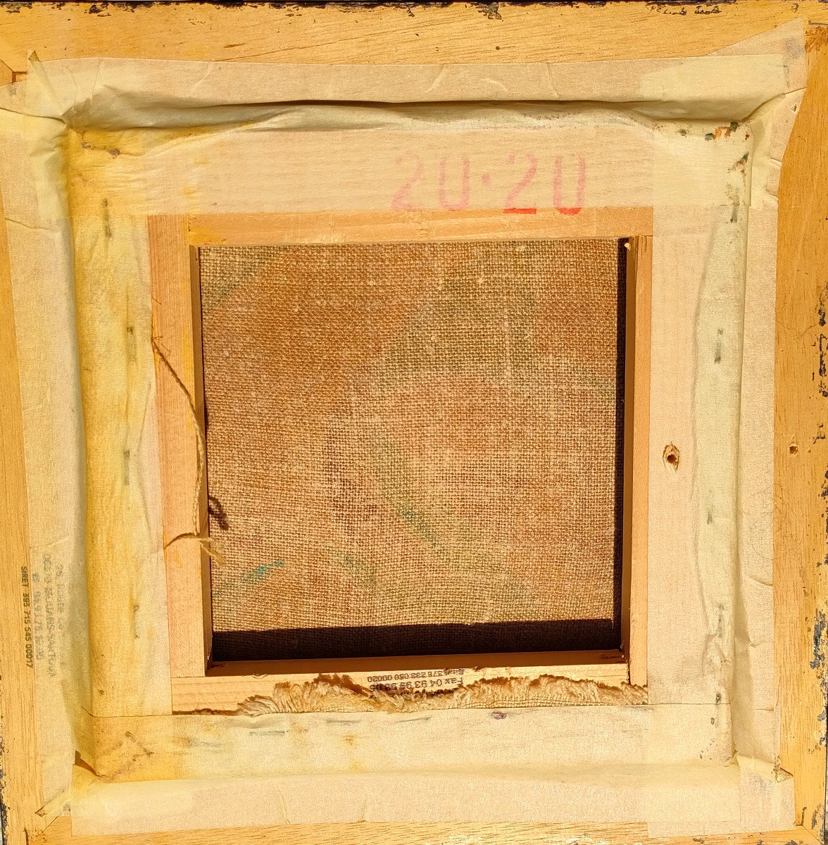 Lequere. C (xxème), Huile Sur Toile, Composition Carrée, Signée Et Encadrée-photo-3