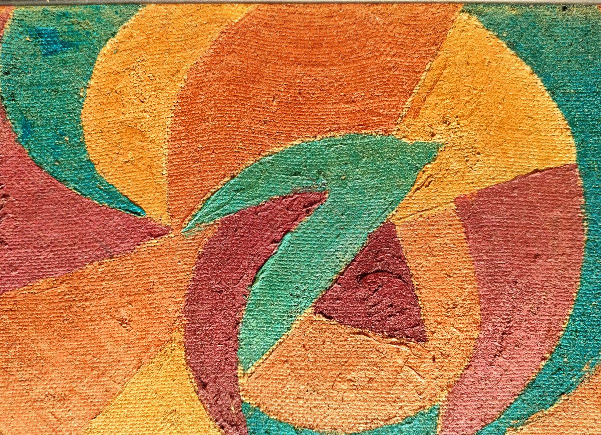 Lequere. C (xxème), Huile Sur Toile, Composition Carrée, Signée Et Encadrée-photo-4