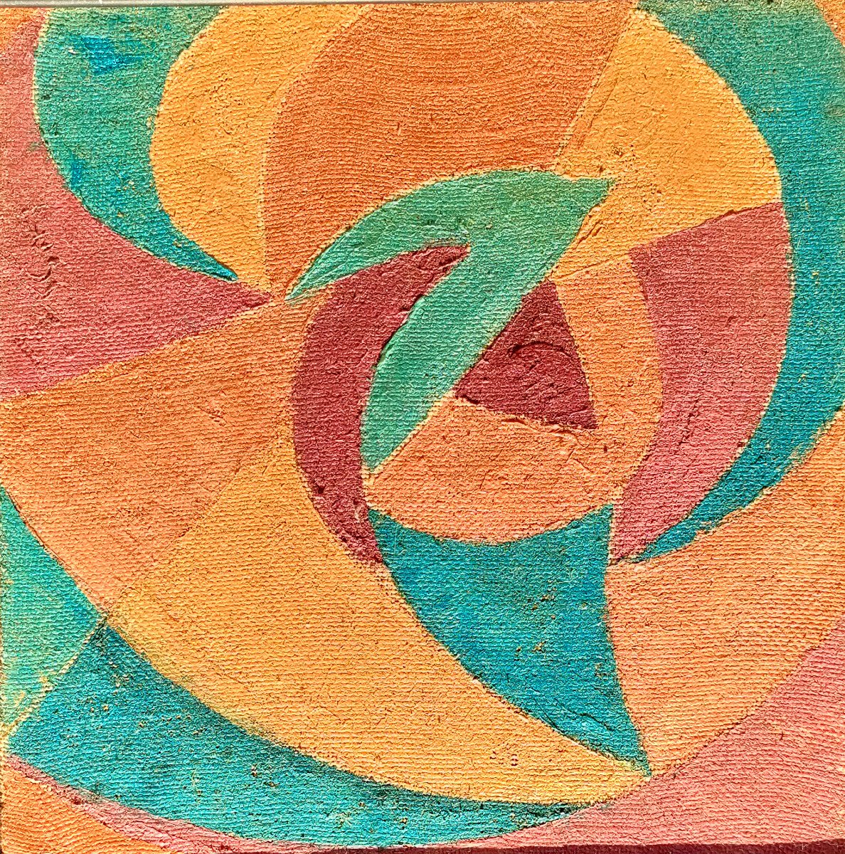 Lequere. C (xxème), Huile Sur Toile, Composition Carrée, Signée Et Encadrée-photo-1