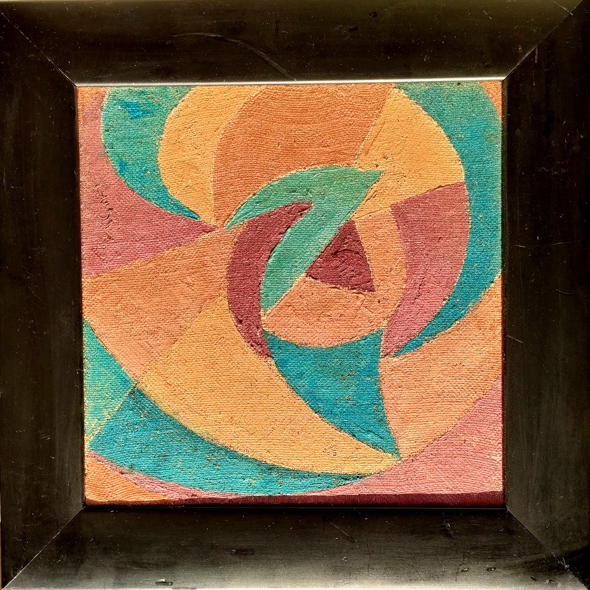 Lequere. C (xxème), Huile Sur Toile, Composition Carrée, Signée Et Encadrée