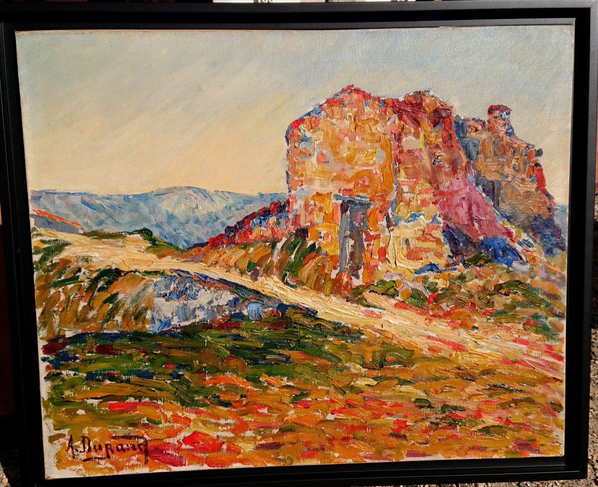 Durand (xxth), Le Mas En Provence, Oil On Canvas Signed, Framed-photo-1