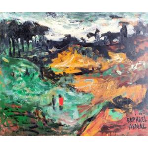 R. Arnal (1906-1963), Le Vallon, Oil On Panel, Signed, Titled On The Back, Dated 1958