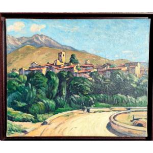 Marcel Bernanose (1884-1952), The Catalan Village, Oil On Canvas Signed, Framed