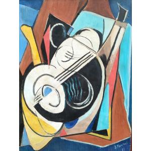 J.mauriel, (20th Century), Abstract Composition, Oil And Collage On Wood, Signed, Dated 61
