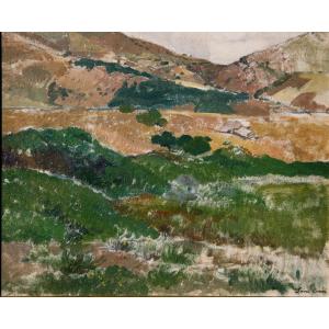Léon Carre (1878-1942), Paysage De Kabylie, Huile Sur Toile Signée, Encadrée.