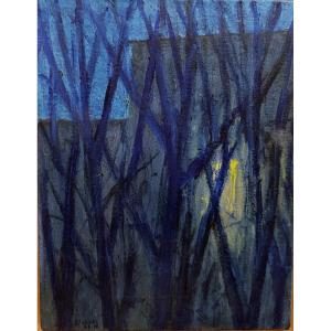 Jean-pierre Blanche (1927-2022), Night And Window, Oil On Canvas, Signed Left, Dated Nov 12