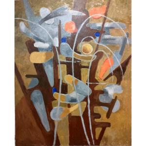 Albert Coste (1895-1985),  Abstraction libre,  Huile sur toile signé en bas à droite