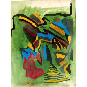 André Lanskoy (1902-1976), Composition  Gouache, Watercolor On Paper, Signed, With Frame
