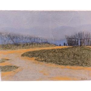 Jean-pierre Blanche (1927-2022), Coastal Palisade, Pastel On Paper, Signed, Framed