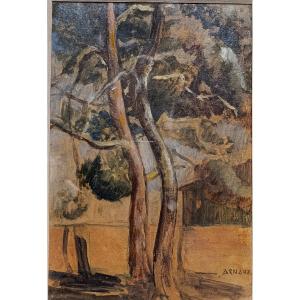 Marcel Arnaud (1877-1956), La Forêt, Oil On Cardboard, Signed, Framed