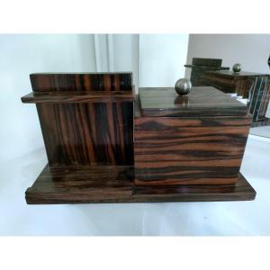 Cigar Humidor And Pipe Rack In Makassar Ebony, 1920