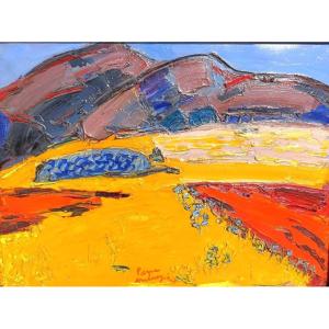 Pierre Ambrogiani (1907-1985), Paysage de montagne, Huile Sur Toile Signée, encadrée