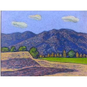 Jean-Pierre BLANCHE (1927-), Sainte Victoire ,Pastel sur papier signé, encadré