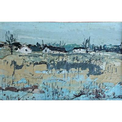 Willim Goliash, (1922-1986), Winter Landscape, Oil On Panel Signed, Golden Leaf Frame