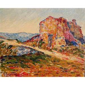 Durand (xxth), Le Mas En Provence, Oil On Canvas Signed, Framed