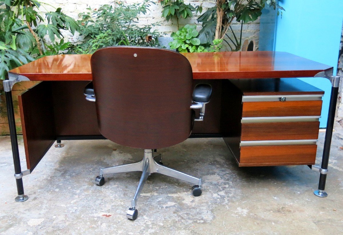Bureau d'Ico Parisi pour MIM, placage de palissandre. 1965.-photo-2