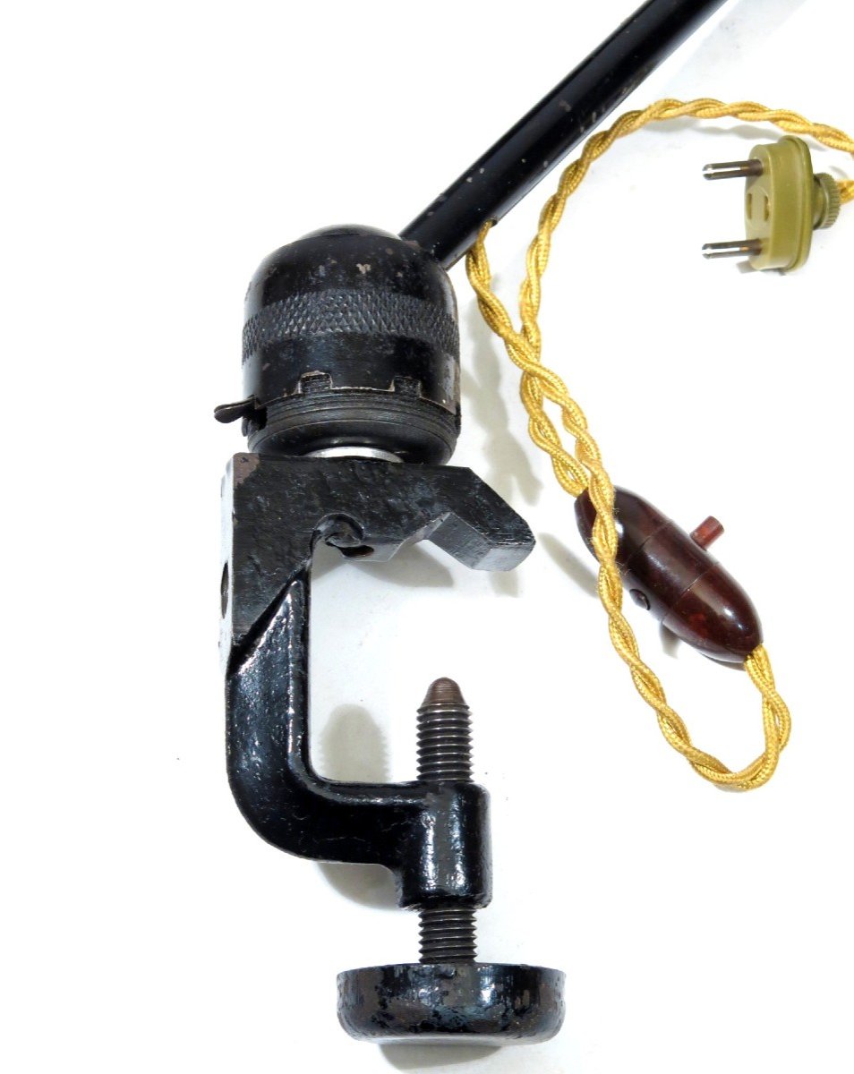 Lampe ajustable gras N° 204 laquée noire, petit modèle.-photo-2