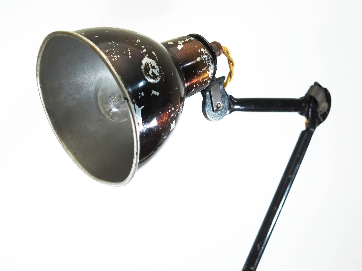 Lampe ajustable gras N° 204 laquée noire, petit modèle.-photo-4