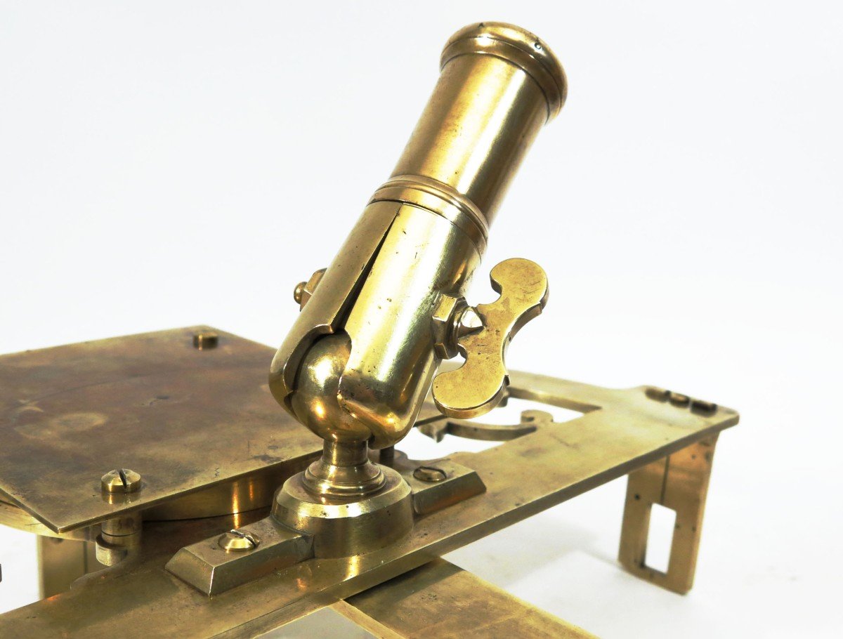 Large Pinnule Graphometer With Compass By Canivet At Paris, 1768.-photo-4