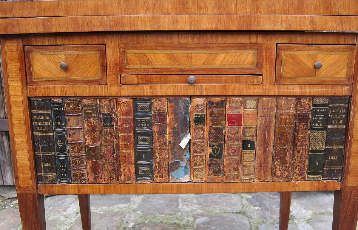 Petite table à jeux marquetée XIXème.-photo-3