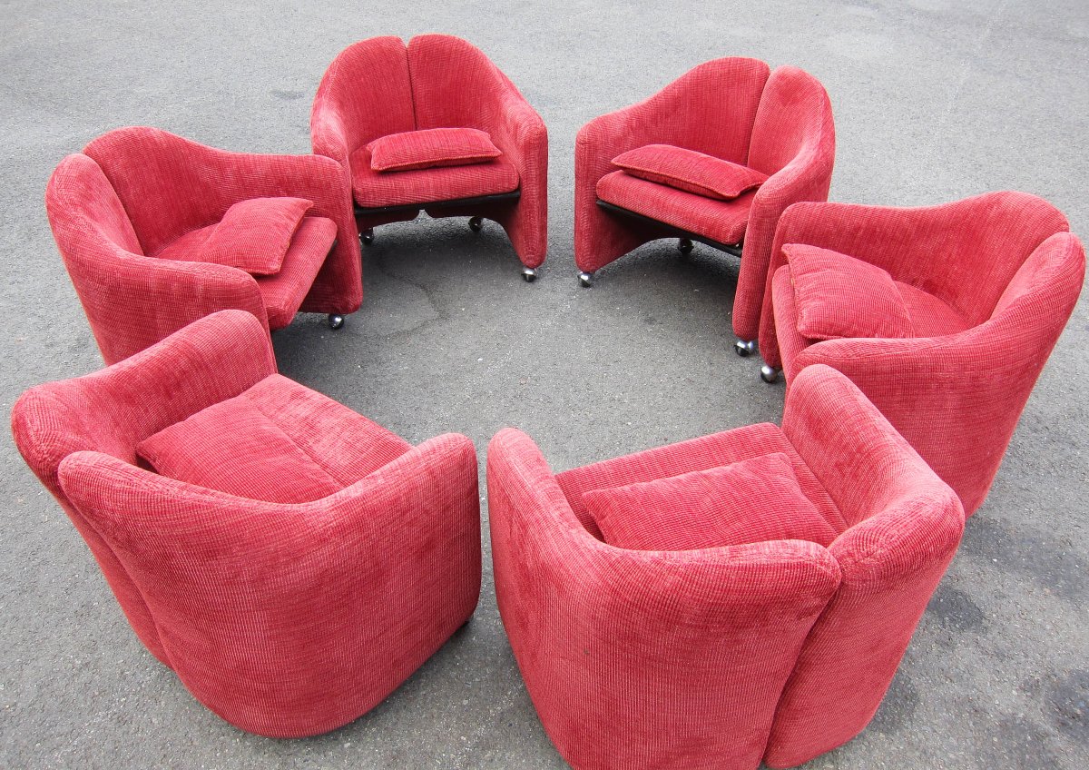 Six fauteuils Tecno par E.Gerli. PS142 de 1969-photo-3