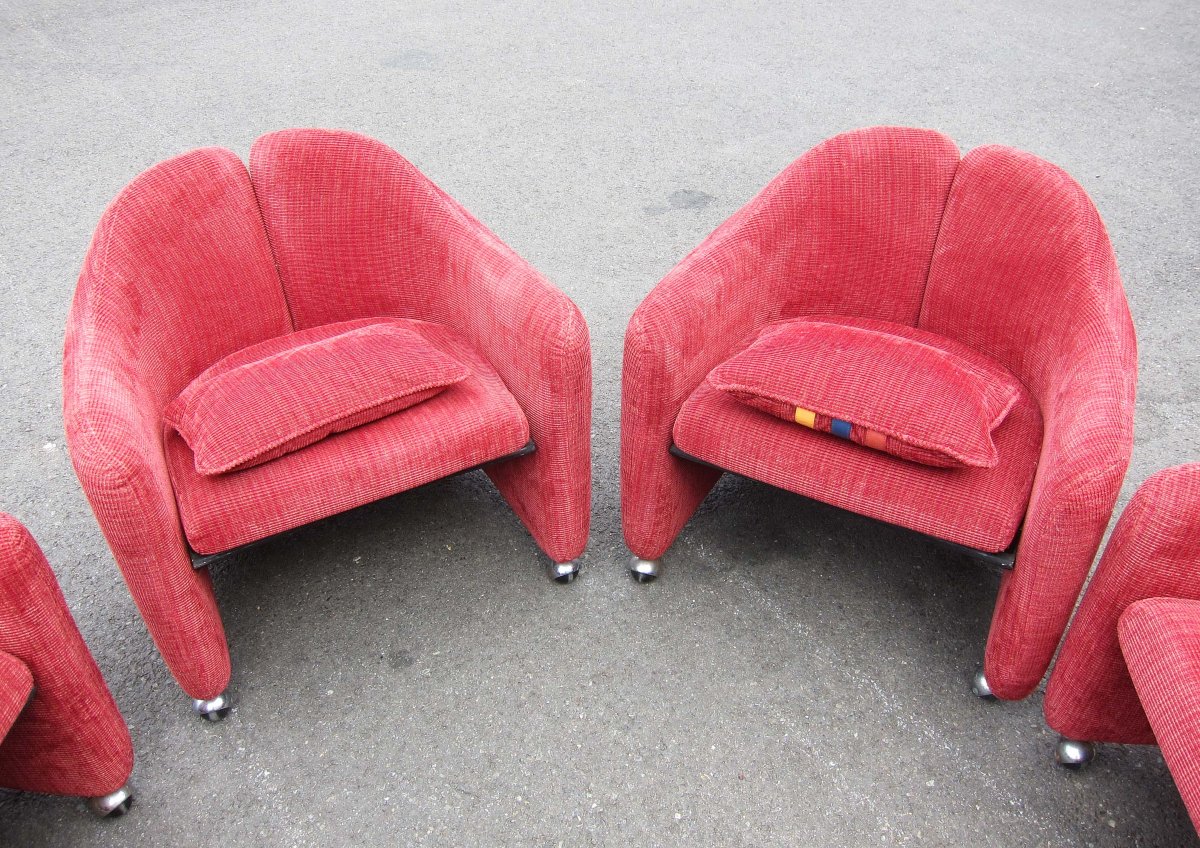 Six fauteuils Tecno par E.Gerli. PS142 de 1969-photo-4